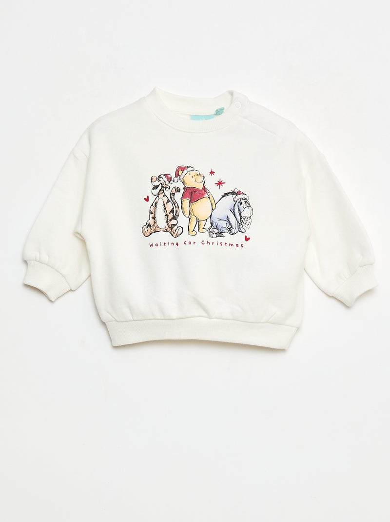 Sweat animé fantaisie 'Disney' 'Winnie' en coton Blanc - Kiabi