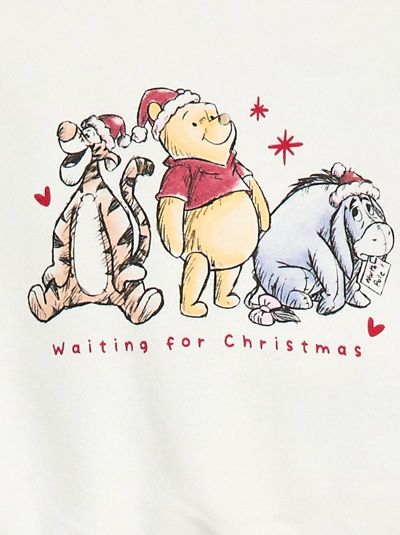 Sweat animé fantaisie 'Disney' 'Winnie' en coton Blanc - Kiabi