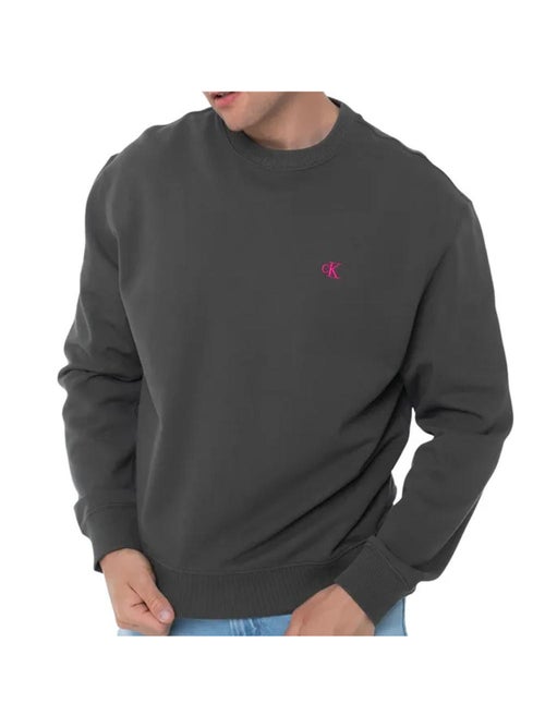 Sweat  anthracite Homme Calvin Klein 350terry Monog - Kiabi