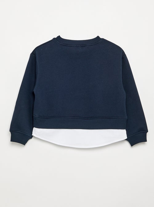 Sweat avec bas de chemise intégré et broderie poitrine - Kiabi Sweat avec bas de chemise intégré et broderie poitrine - Kiabi