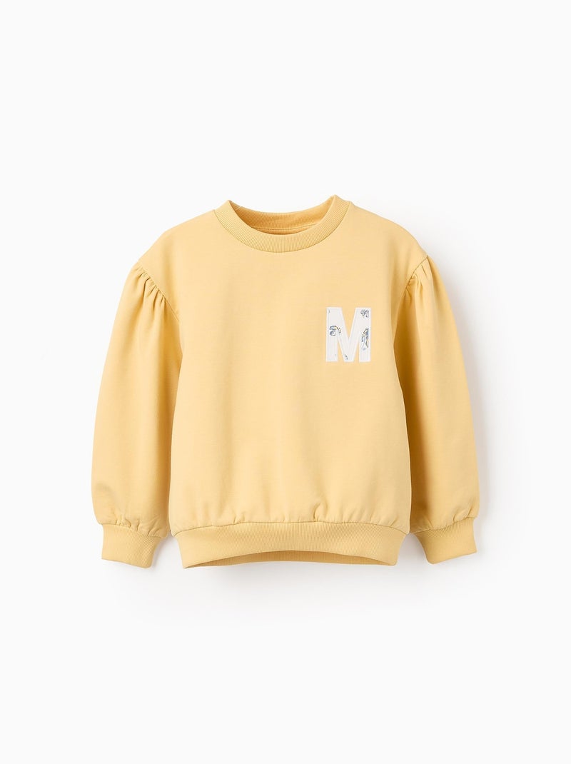 Sweat avec Broderie sur la Poitrine Jaune clair - Kiabi