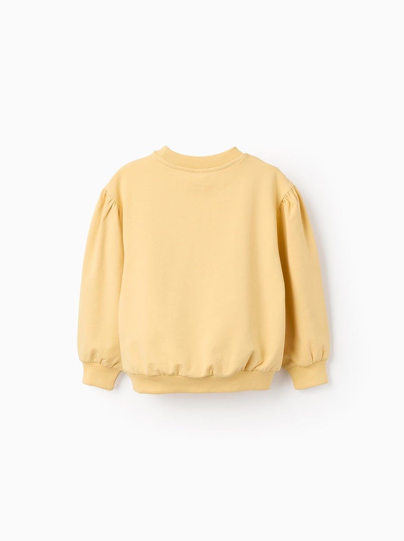 Sweat avec Broderie sur la Poitrine Jaune clair - Kiabi