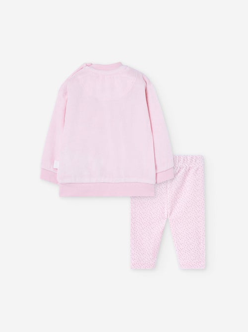 Sweat avec chat 3D et pantalon en velours - Kiabi