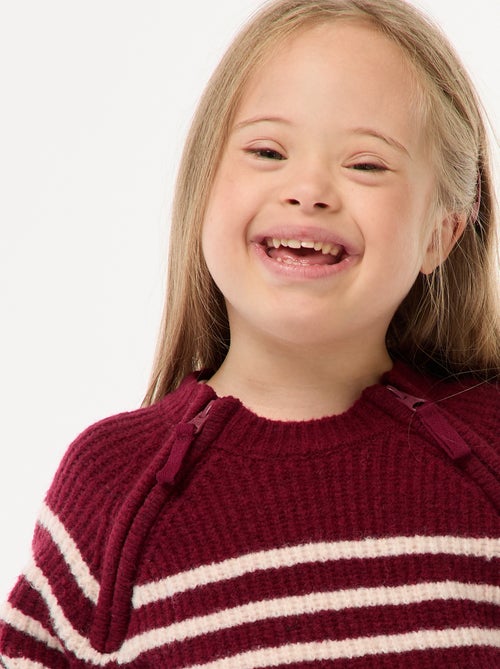 Sweat avec col montant et double ouverture zippée - collection facile à enfiler - Kiabi