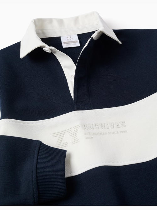 Sweat avec col polo et bloc de couleurs - Kiabi Sweat avec col polo et bloc de couleurs - Kiabi