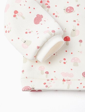 Sweat avec doublure en peluche douce synthétique et motif