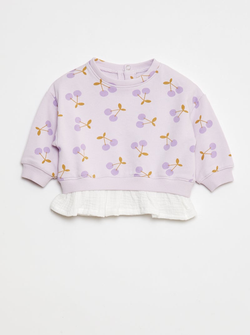 Sweat avec effet 2 en 1 à la base Violet - Kiabi