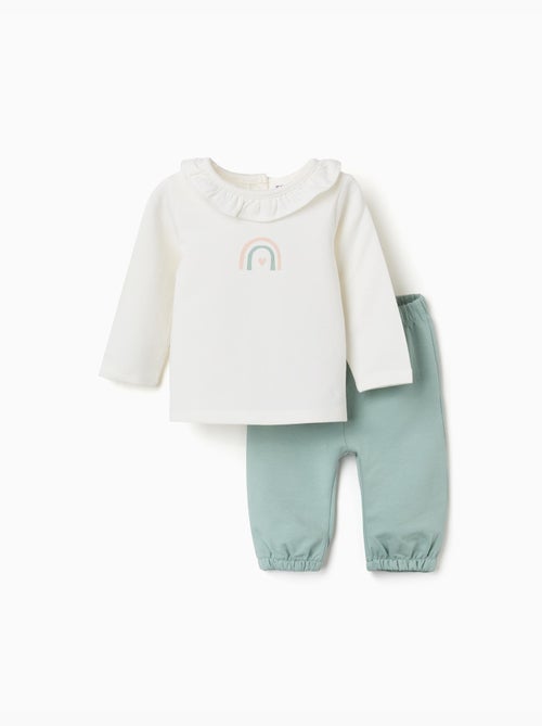Sweat avec imprimé arc-en-ciel + pantalon - Kiabi
