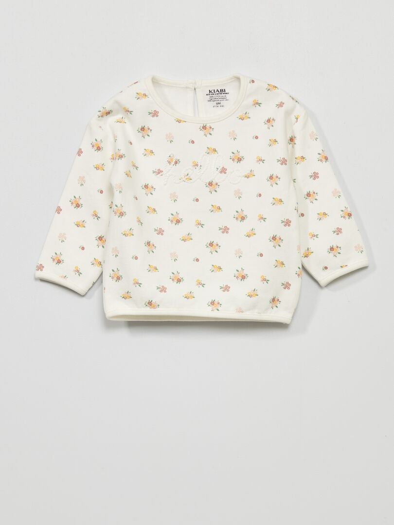 Sweat avec imprimé Blanc - Kiabi
