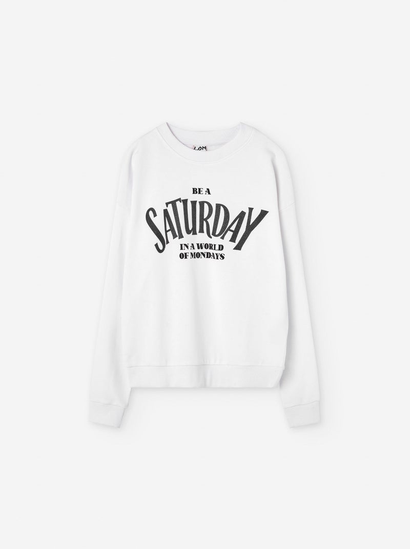Sweat avec Imprimé Blanc - Kiabi