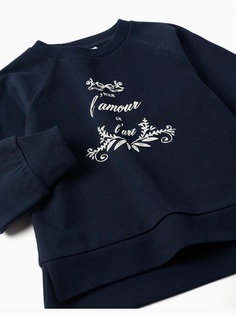 Sweat avec imprimé en relief Amour de l'Art Bleu foncé - Kiabi