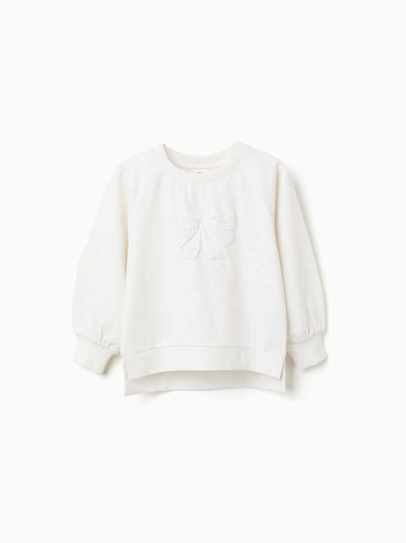 Sweat avec Imprimé en Relief Blanc - Kiabi