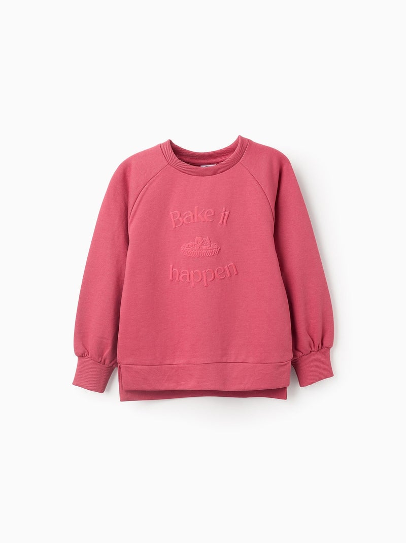 Sweat avec Imprimé en Relief Rose foncé - Kiabi