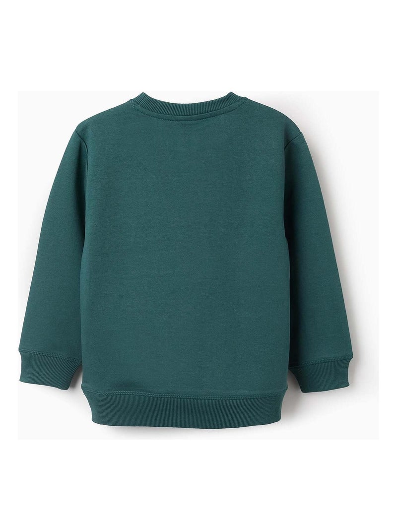 Sweat avec Imprimé en Relief Vert foncé - Kiabi