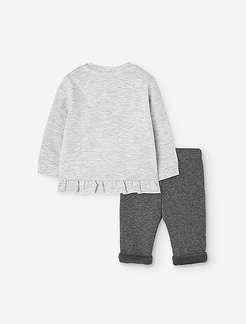 Sweat avec imprimé et pantalon en coton peigné