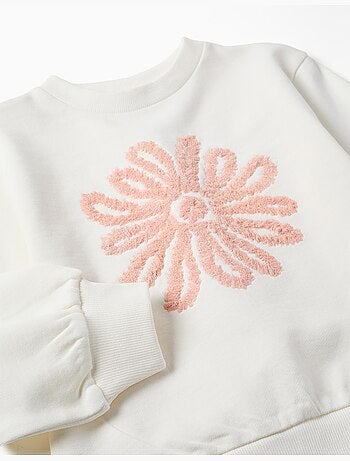 Sweat avec imprimé floral en relief