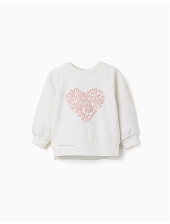 Sweat avec imprimé floral en relief