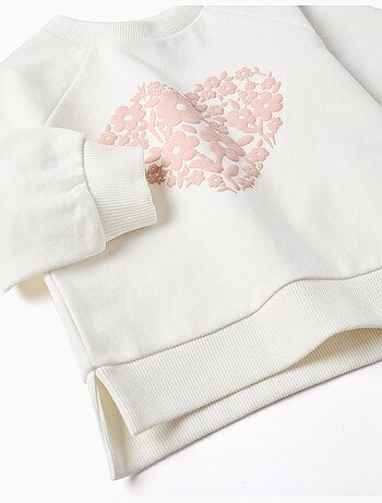 Sweat avec imprimé floral en relief