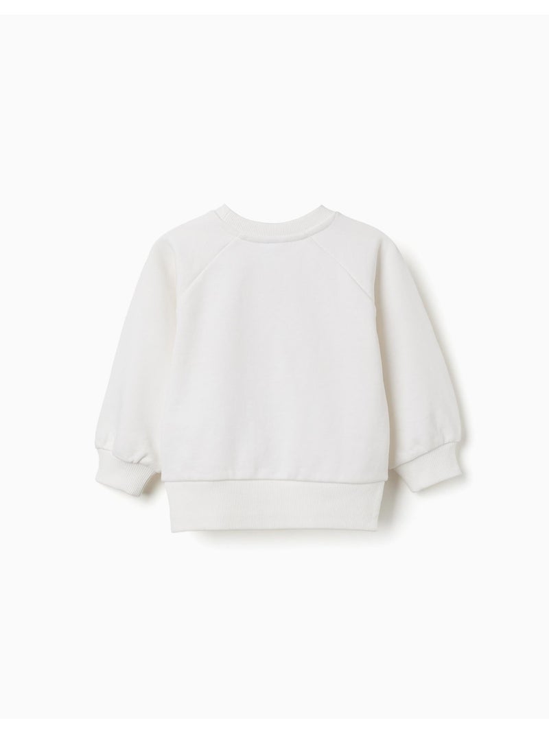 Sweat avec imprimé floral en relief Blanc - Kiabi
