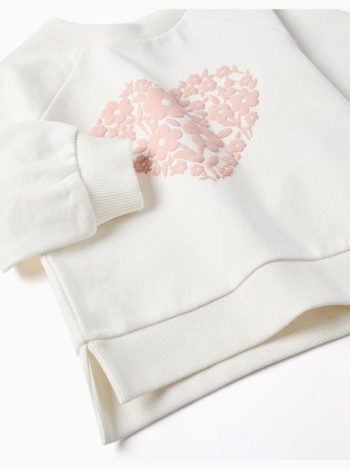 Sweat avec imprimé floral en relief - Kiabi