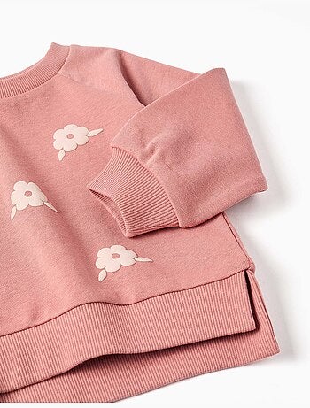 Sweat avec imprimé floral en relief
