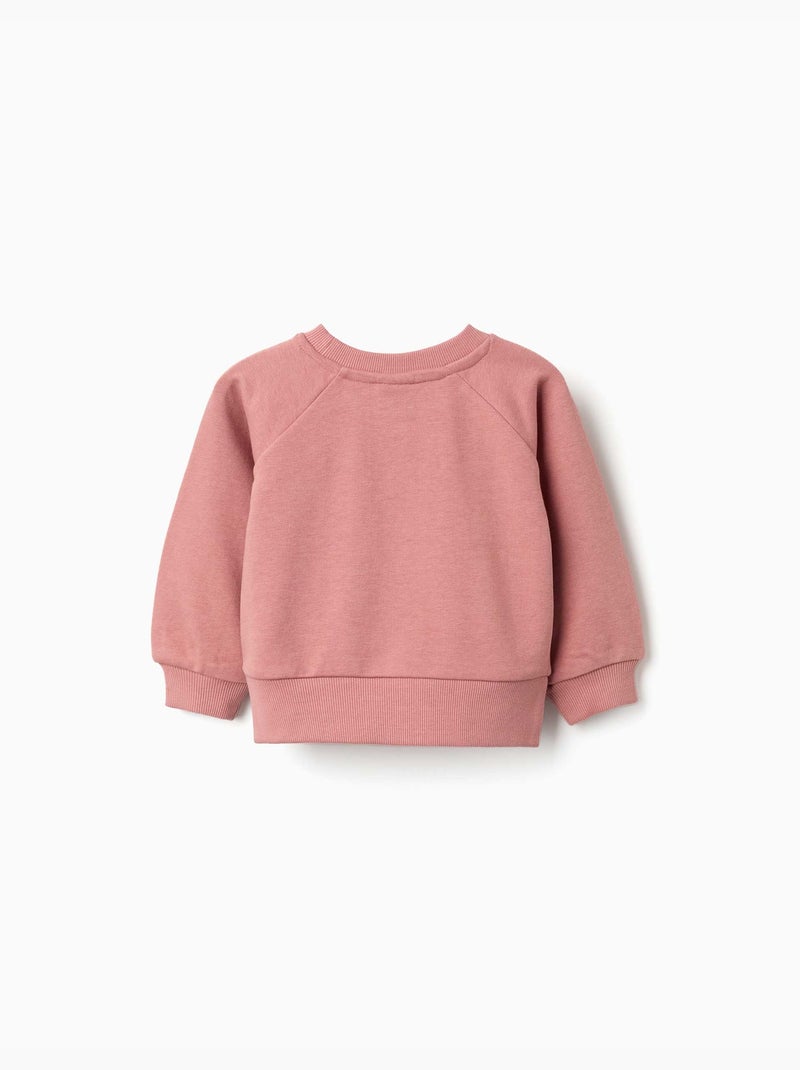 Sweat avec imprimé floral en relief Rose - Kiabi