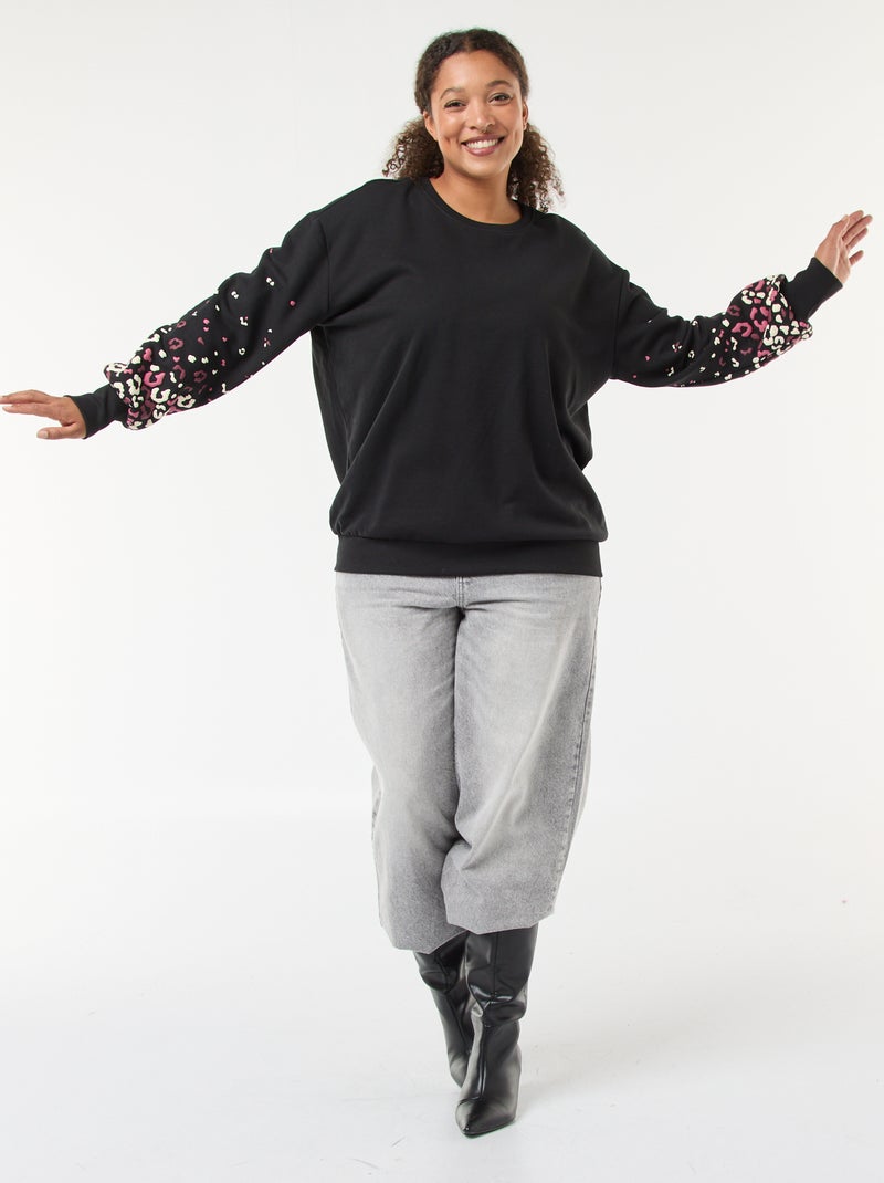 Sweat avec imprimé 'Only Carmakoma' Noir - Kiabi