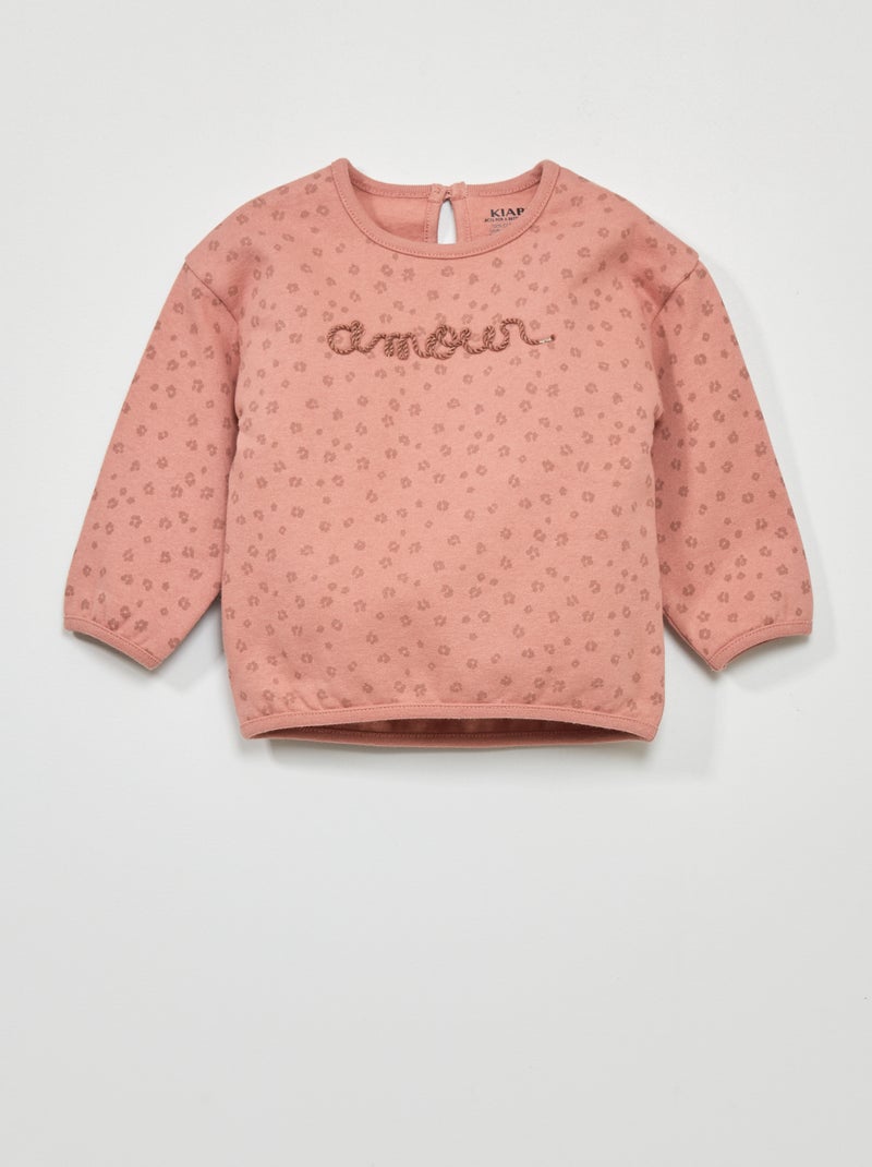 Sweat avec imprimé Rose - Kiabi