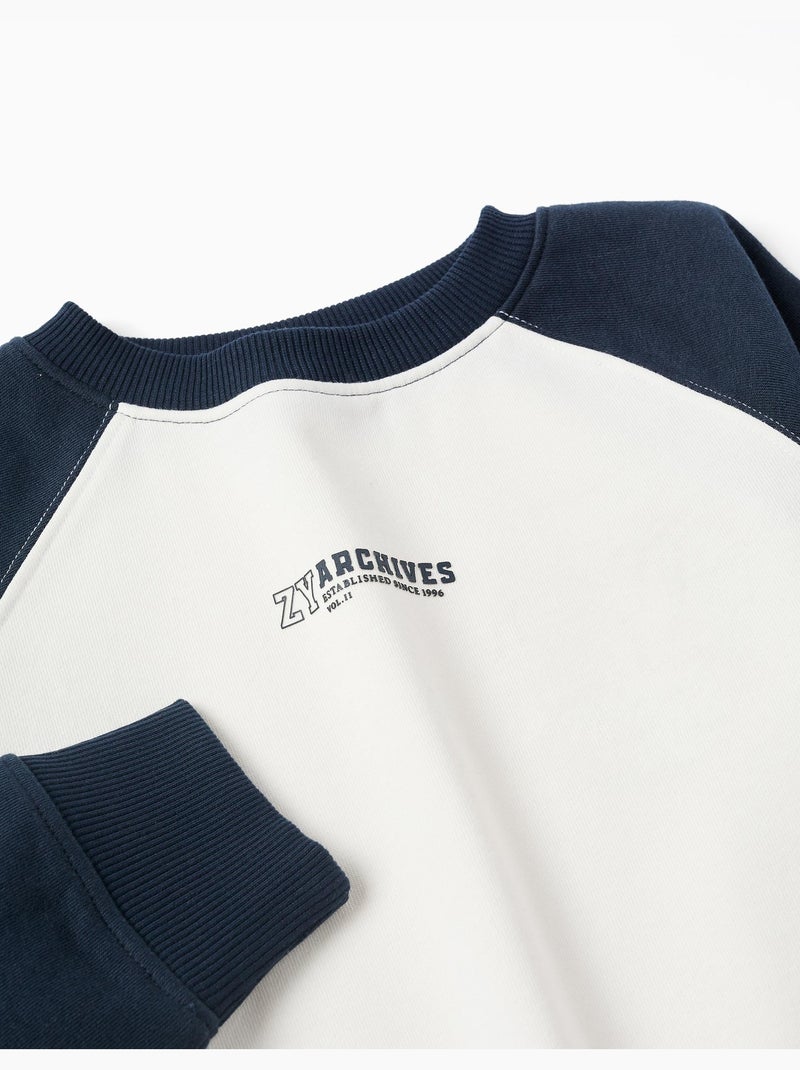 Sweat avec imprimé ZY sur la poitrine Bleu foncé - Kiabi