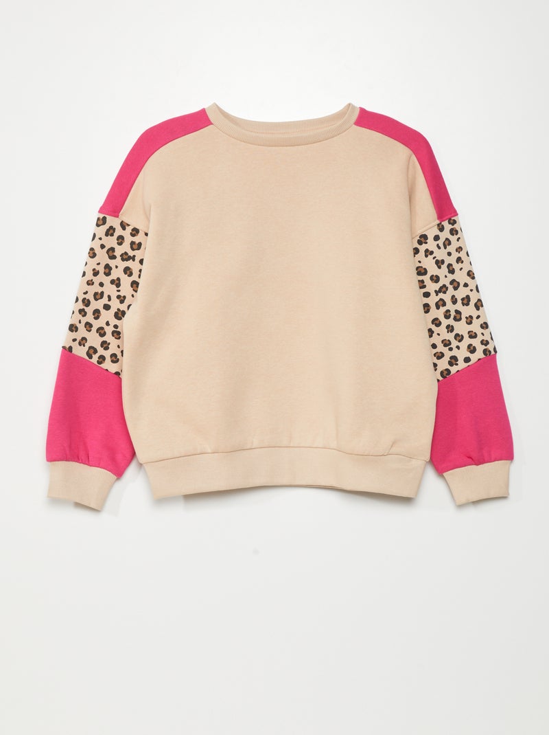 Sweat avec imprimés 'léopard' Rose/beige - Kiabi