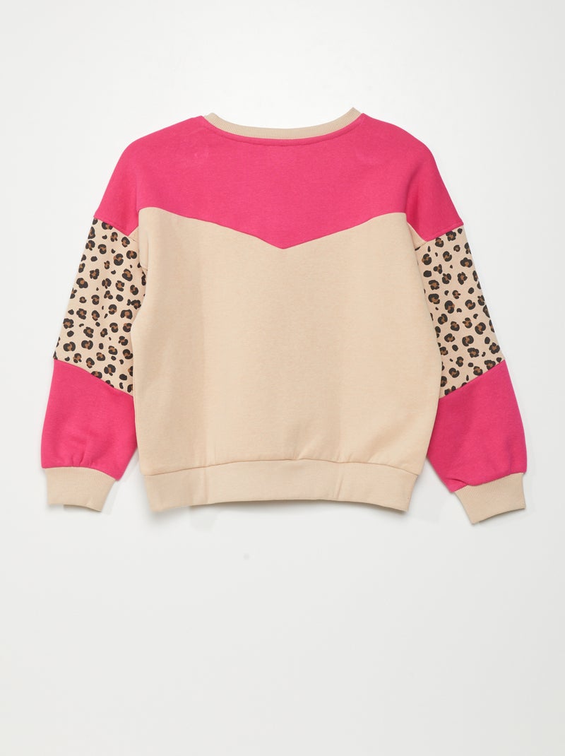Sweat avec imprimés 'léopard' Rose/beige - Kiabi