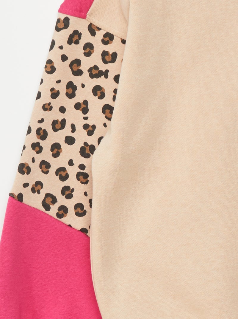 Sweat avec imprimés 'léopard' Rose/beige - Kiabi