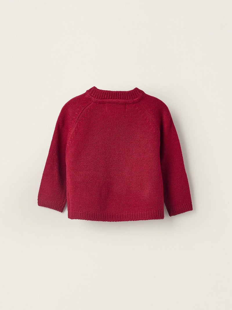 Sweat avec jacquard renne, poche kangourou NOËL Rouge - Kiabi