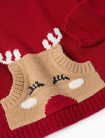 Sweat avec jacquard renne, poche kangourou NOËL