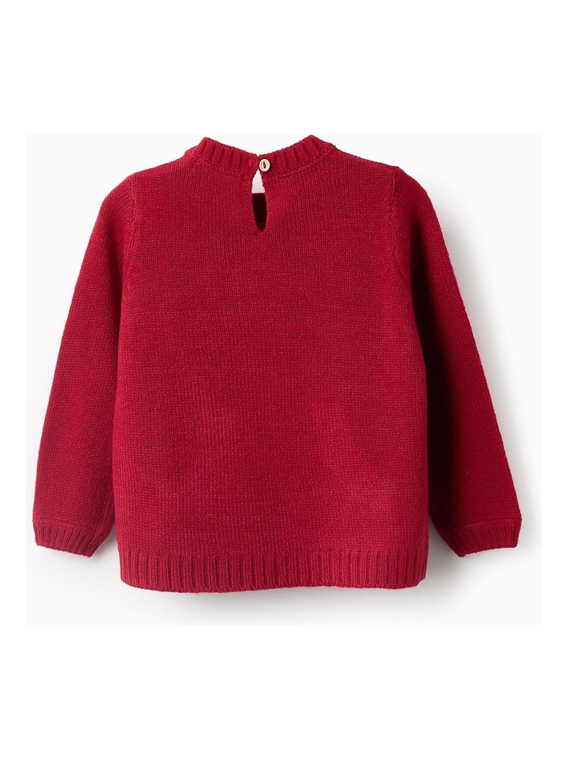 Sweat avec jacquard renne, poche kangourou NOËL Rouge - Kiabi