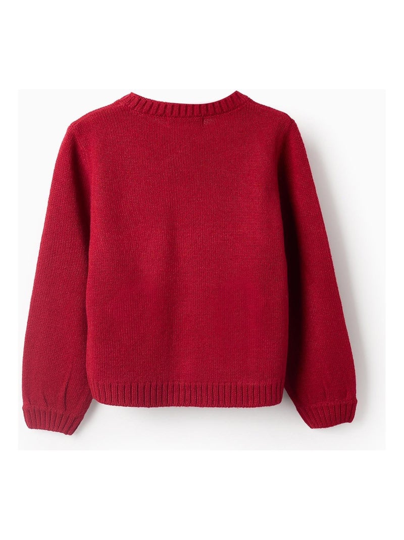 Sweat avec jacquard renne, poche kangourou, pompon et petites oreilles NOËL Rouge - Kiabi