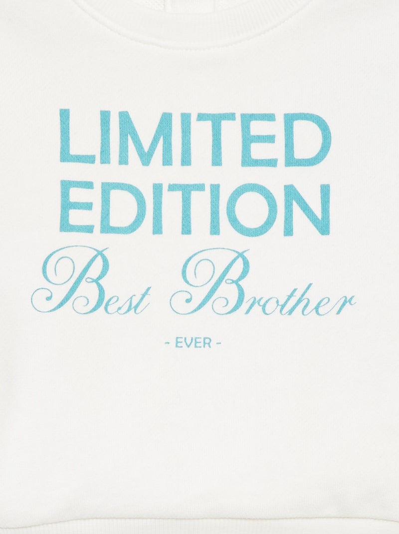 Sweat avec print 'Brother' BLANC - Kiabi