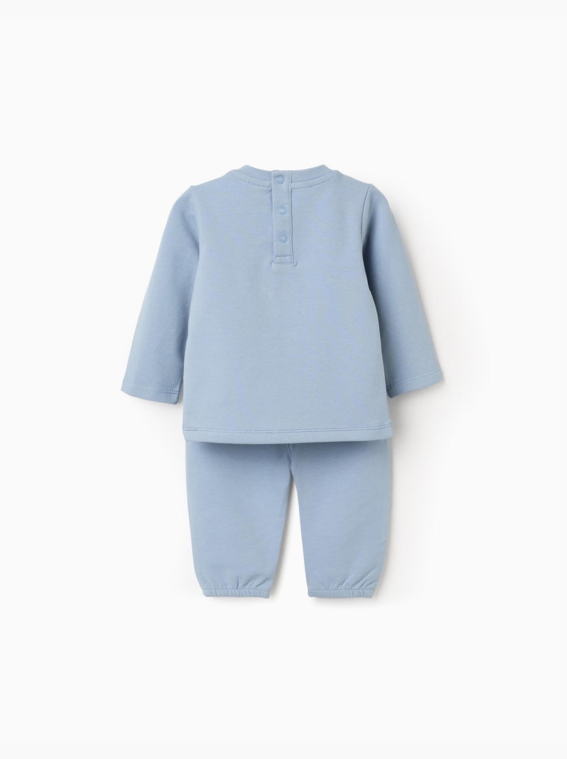 Sweat avec soleil brodé + pantalon Bleu clair - Kiabi