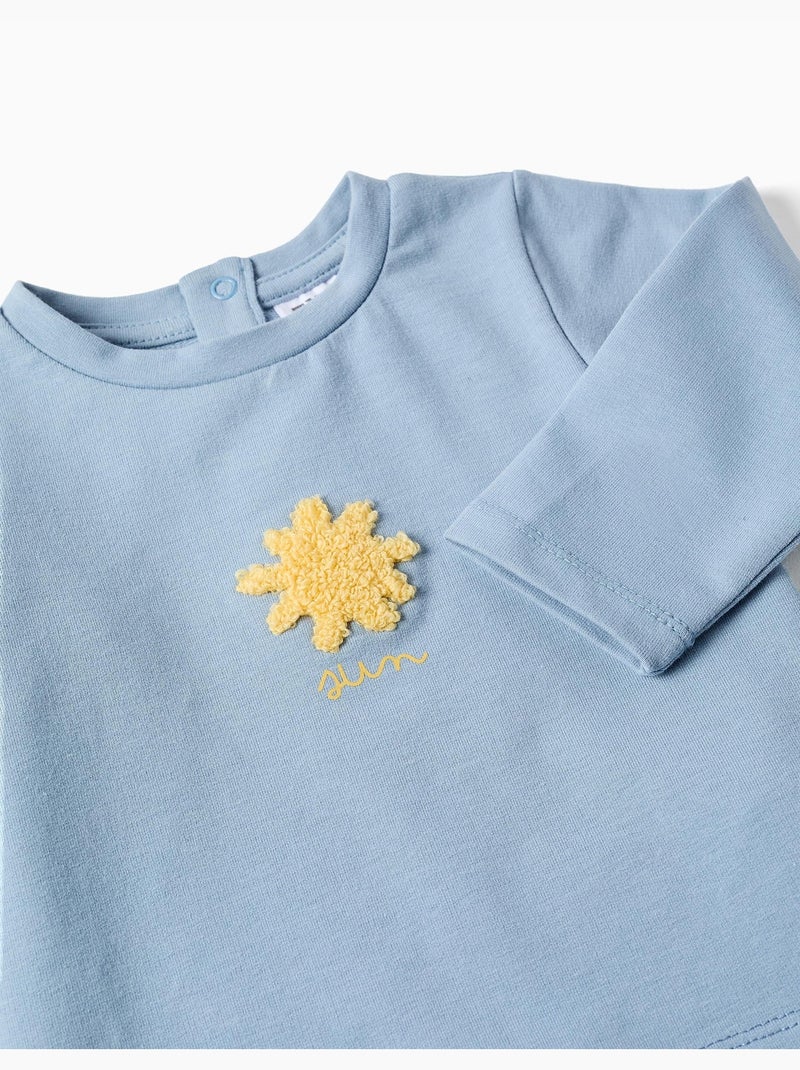 Sweat avec soleil brodé + pantalon Bleu clair - Kiabi