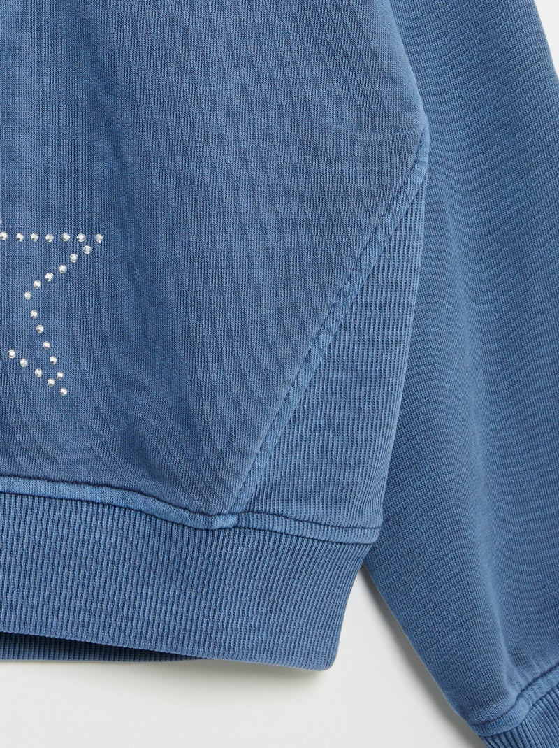 Sweat avec strass Bleu - Kiabi