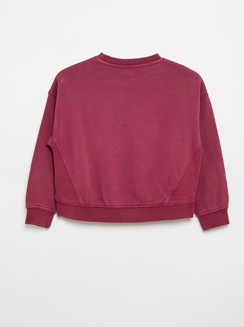 Sweat avec strass Violet - Kiabi