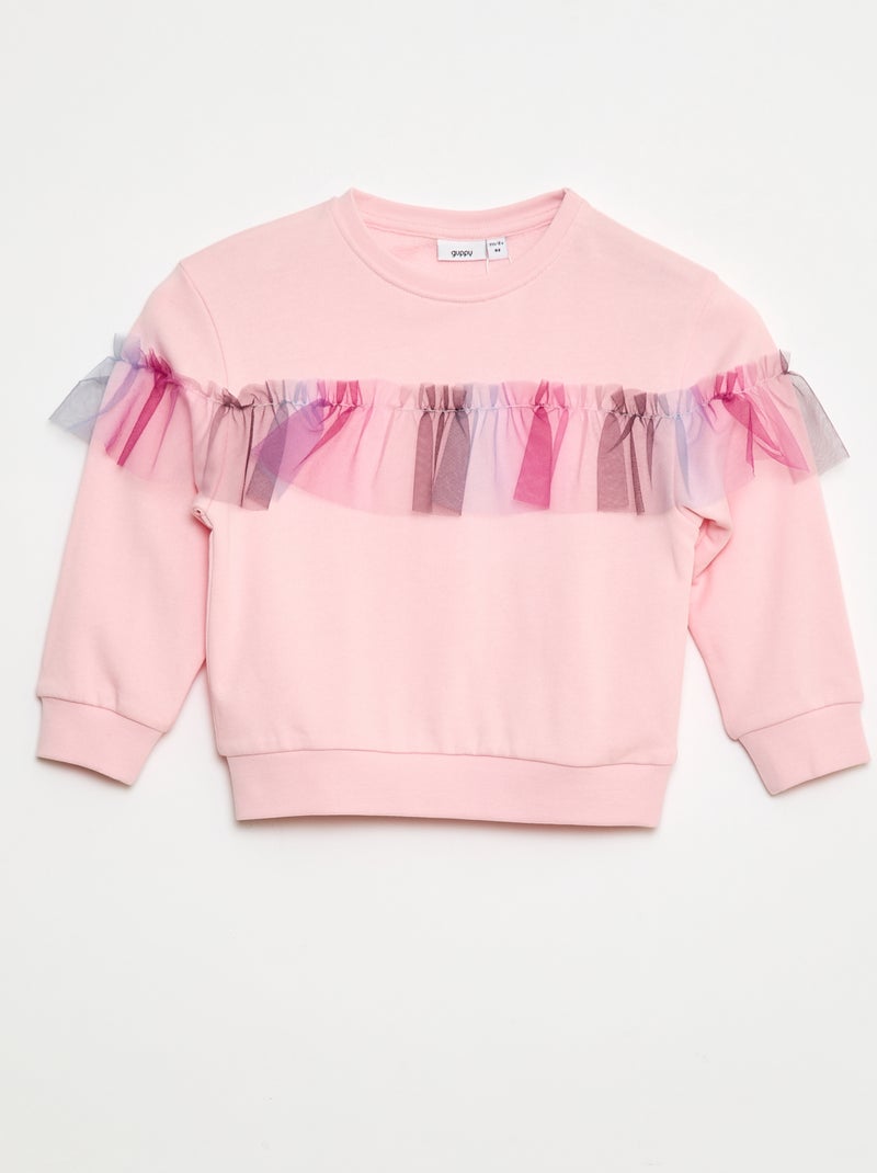 sweat avec tulle 'Guppy' Rose - Kiabi