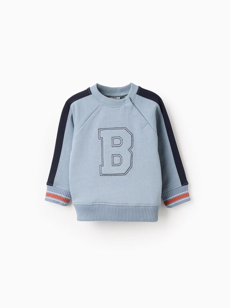 Sweat B en Coton Raglan Bleu clair - Kiabi