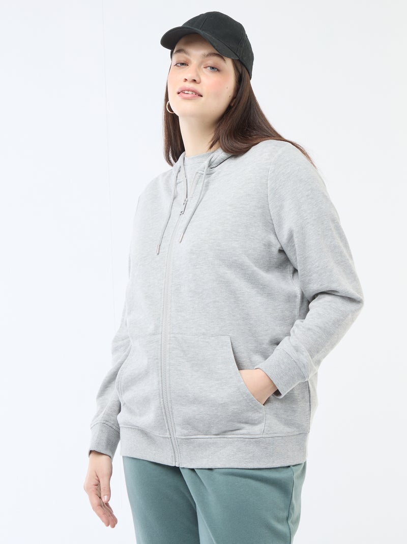 Sweat basique en molleton Gris - Kiabi