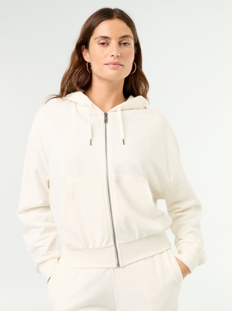 Sweat basique en molleton léger Blanc - Kiabi