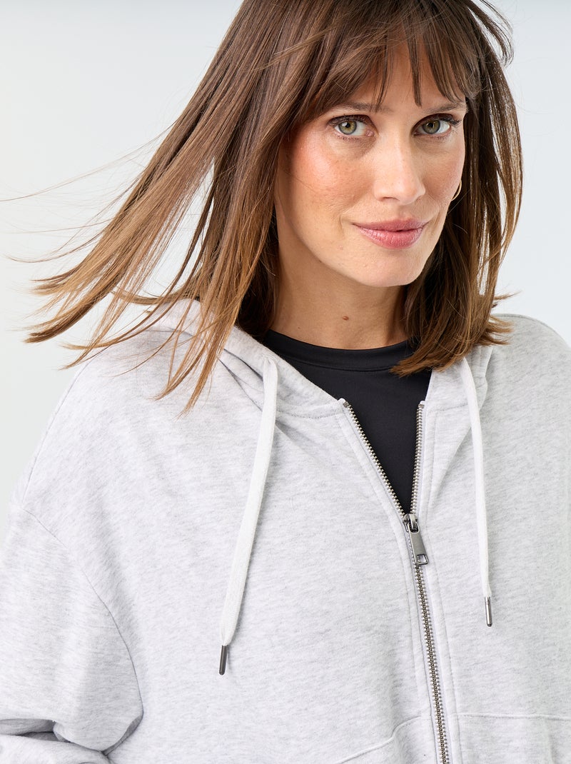 Sweat basique en molleton léger Gris - Kiabi