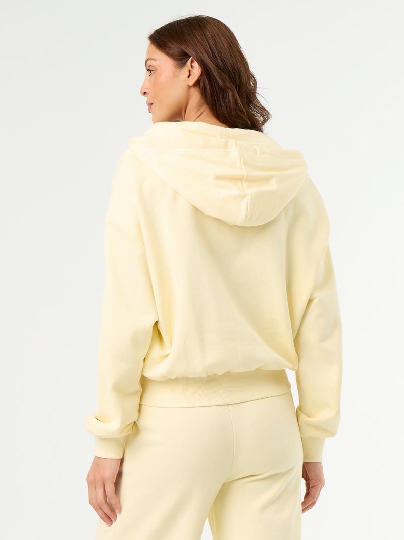 Sweat basique en molleton léger Jaune - Kiabi