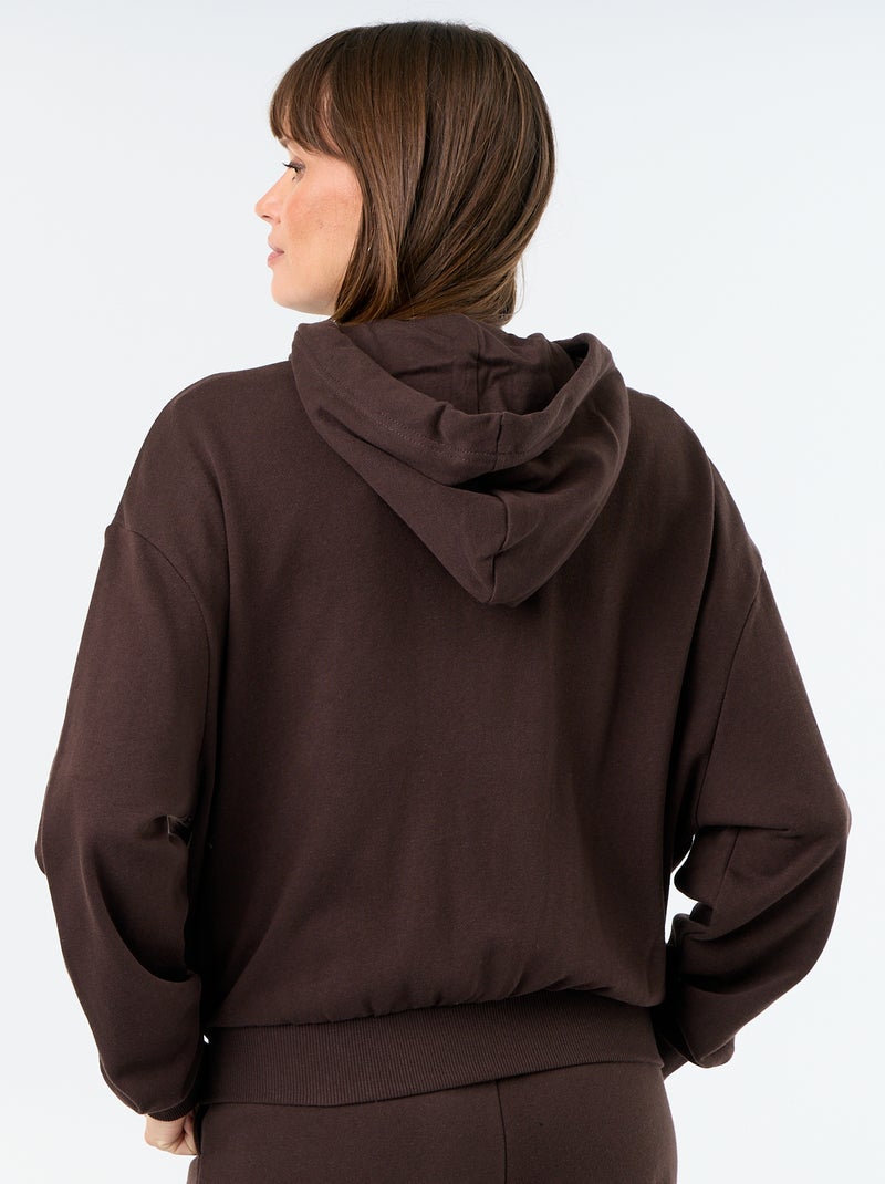 Sweat basique en molleton léger Marron - Kiabi