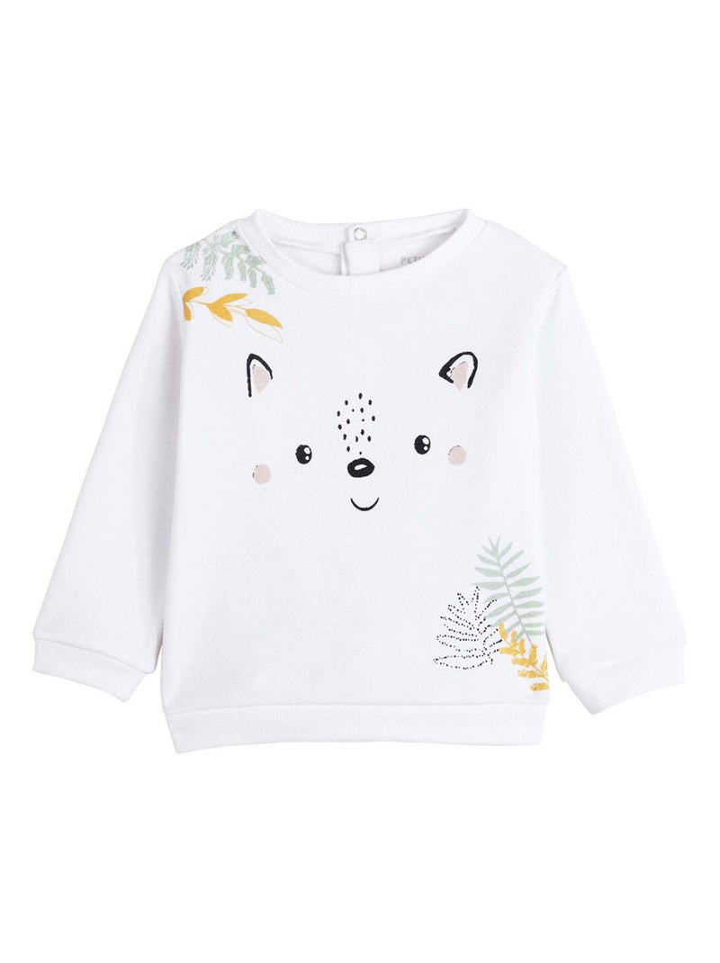 Sweat bébé mixte en molleton Little Fox Ecru - Kiabi