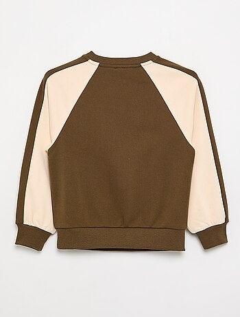 Sweat bicolore avec imprimé